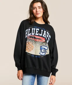 Gameday SOCIAL® Creighton Bluejays Oversized Pullover Black