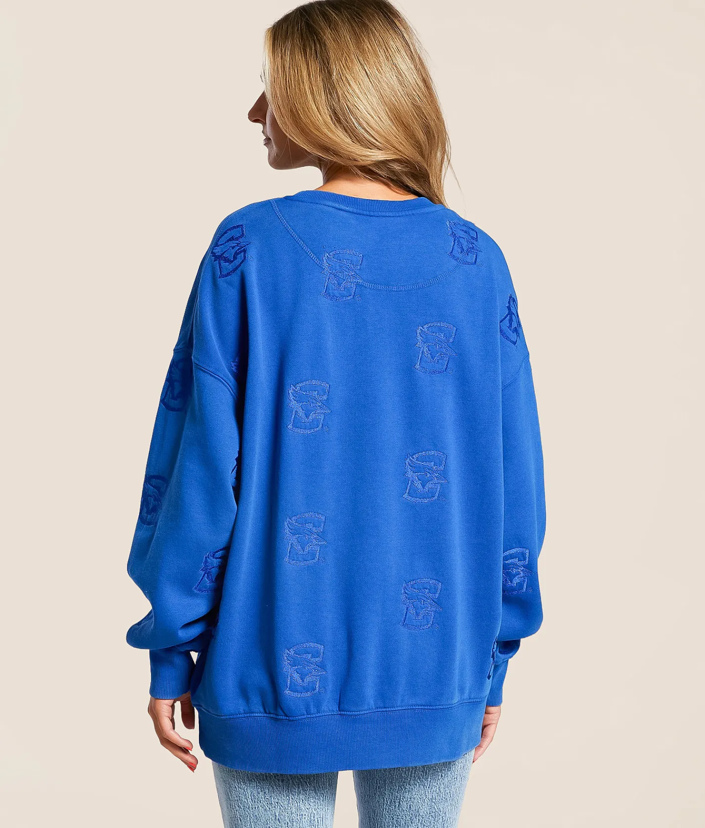 Gameday SOCIAL® Creighton Bluejays Oversized Pullover Royal Blue Discount