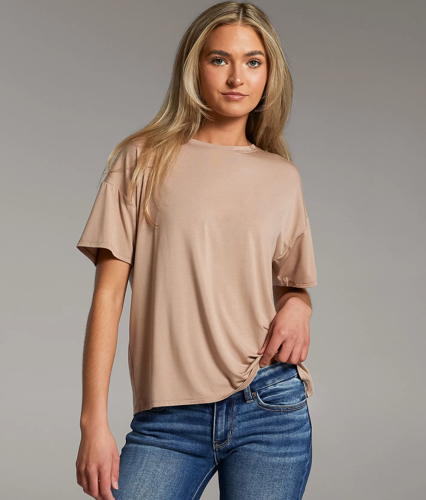 BKE Crew Neck T-Shirt Natural Discount