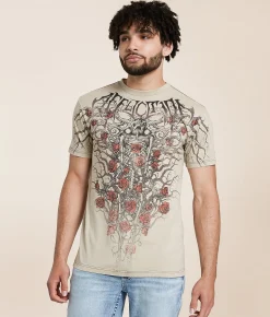 Tops|Graphic T-Shirts | Affliction Crimson Doom T-Shirt Peyote