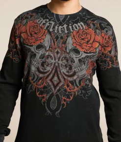 Affliction Crimson Temple Thermal Black Lava Wash Sale
