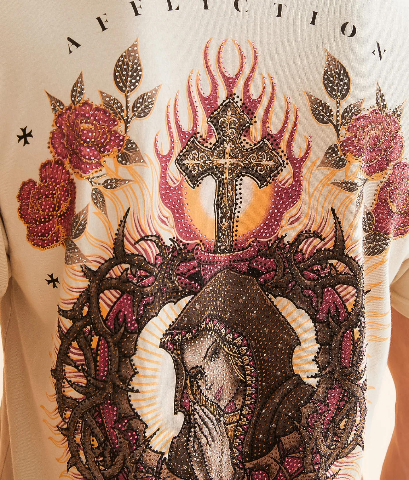 Affliction Crimson Thorn T-Shirt Peyote Pigment Dye Sale
