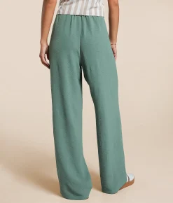 Bottoms | Willow & Root Crinkle Trouser Pant Agave Green