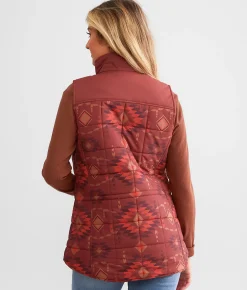 Ariat Crius Insulated Puffer Vest Burnt Rose Print Hot