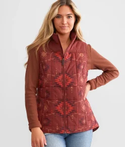 Ariat Crius Insulated Puffer Vest Burnt Rose Print Hot