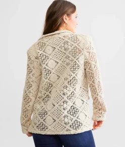 Miss Me Crochet Blazer Natural Best