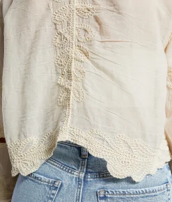 POL Crochet Cropped Top - One Size Natural Discount