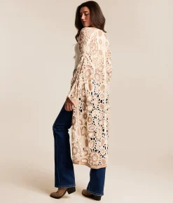 Tops | POL Crochet Flyaway Cardigan - One Size Beige