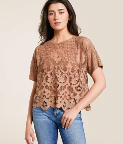 Tops | Daytrip Crochet Lace Scalloped Top Burro