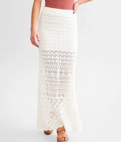 Bottoms | Willow & Root Crochet Maxi Skirt Cream