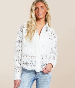 Tops|Coats & Jackets | Oli & Hali Crochet Shacket Peach