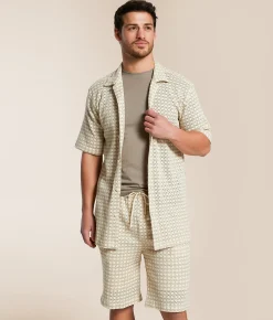 Bottoms|Shorts | Fried Waters Crochet Short Ecru Tan