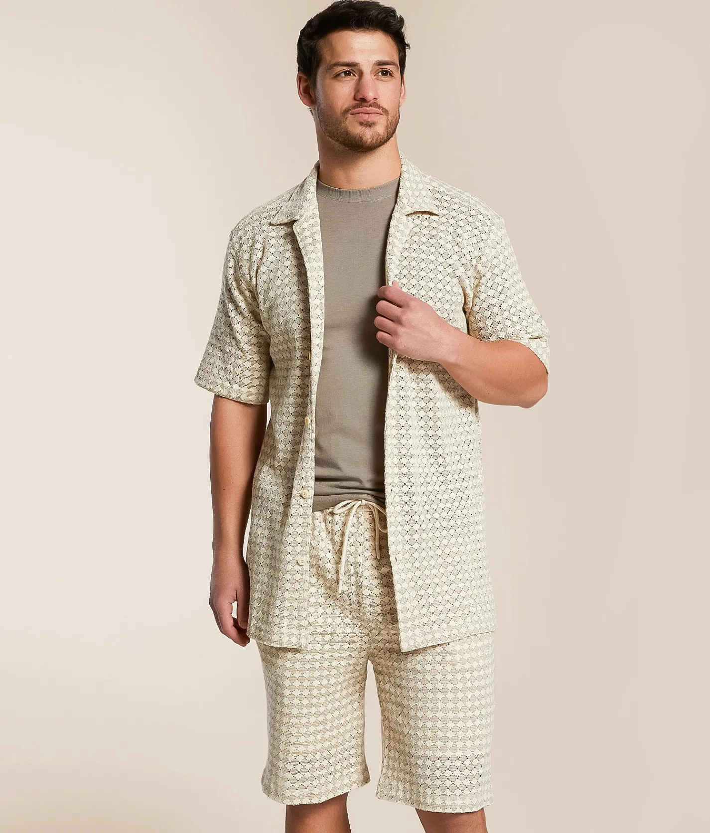 Bottoms|Shorts | Fried Waters Crochet Short Ecru Tan