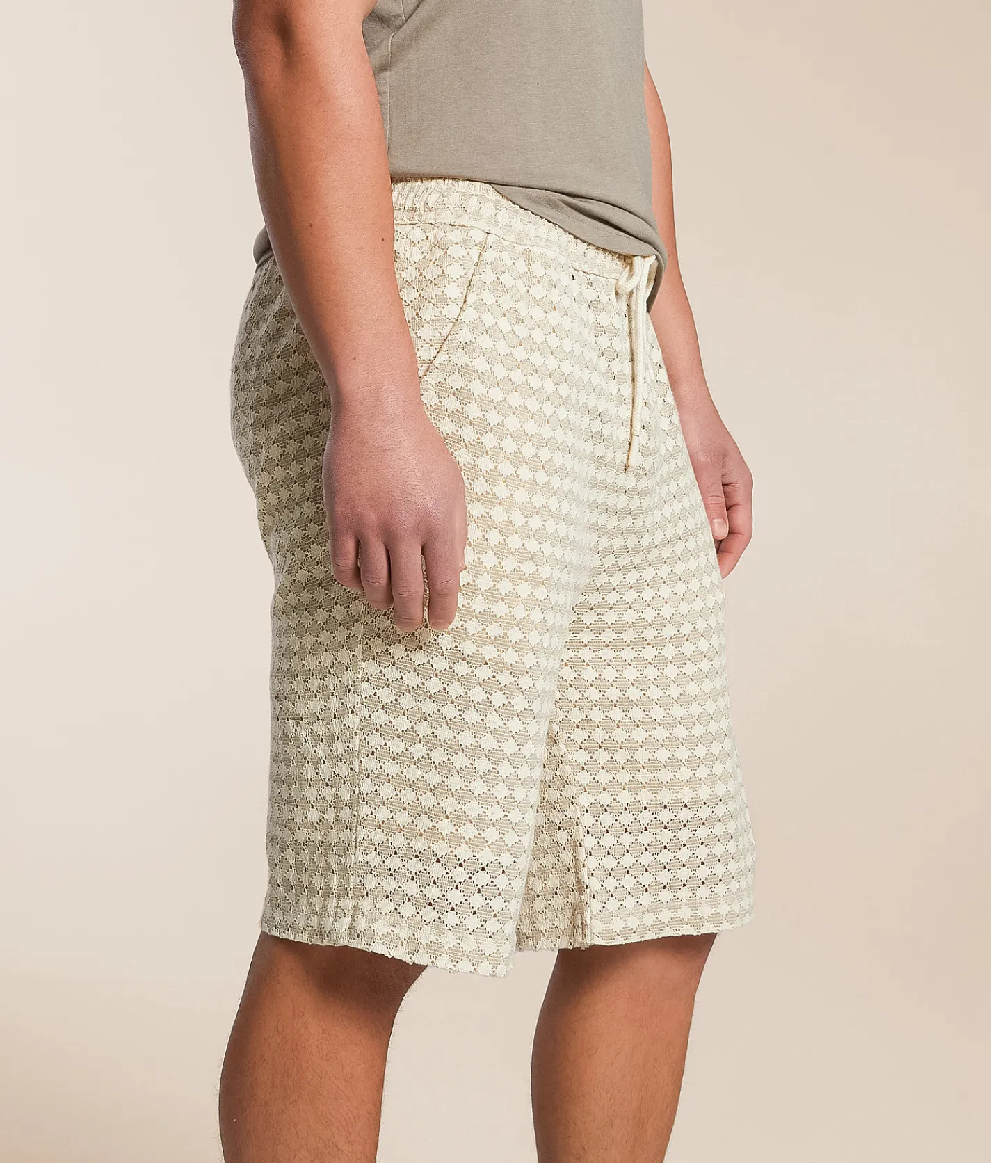 Bottoms|Shorts | Fried Waters Crochet Short Ecru Tan