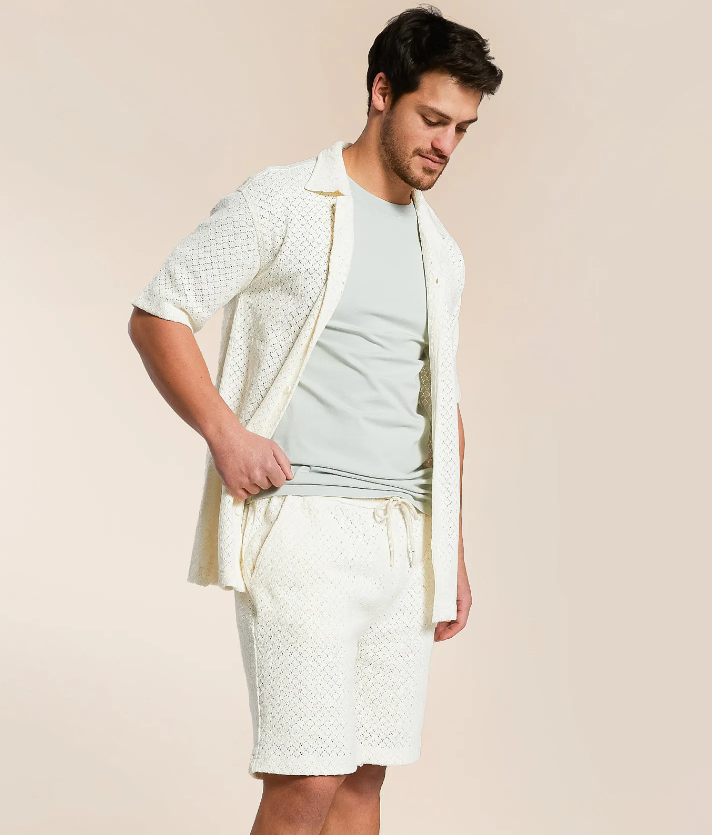 Bottoms|Shorts | Fried Waters Crochet Short Cream