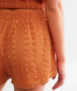 Bottoms|Shorts | Hyfve Crochet Short Light Orange