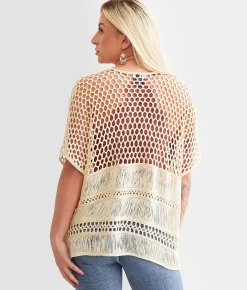 Daytrip Crochet Sweater Cream Sale