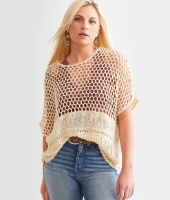 Daytrip Crochet Sweater Cream Sale