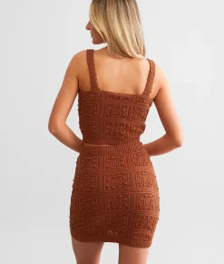 Bottoms | Willow & Root Crochet Sweater Mini Skirt Rust