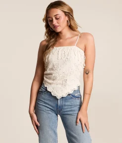 Miss Me Crochet Tank Top Off White Online