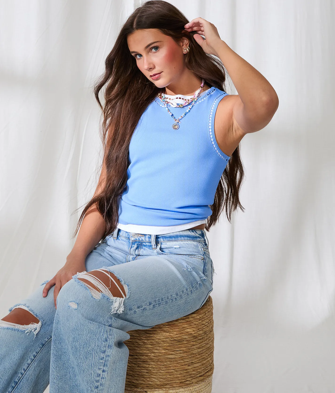 Tops | 33 Coastal Crochet Tank Top Provence