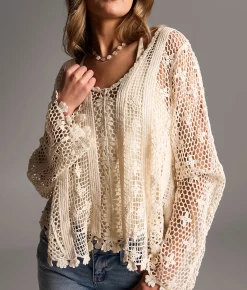 Tops | BKE Crochet Top Cream