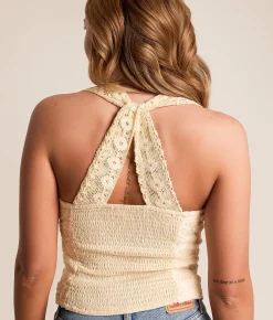 Miss Me Crochet Vest Off White Discount