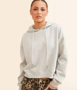 Tops | Gilded Intent Cropped Boxy Hooded Sweatshirt Feathered Owl