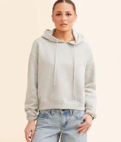 Tops | Gilded Intent Cropped Boxy Hooded Sweatshirt Feathered Owl
