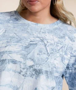 Tops | Gilded Intent Cropped Camo T-Shirt Blue Camo