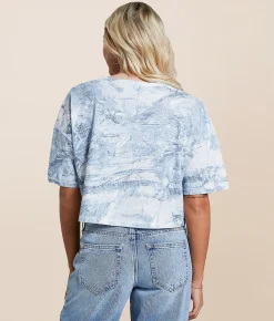 Tops | Gilded Intent Cropped Camo T-Shirt Blue Camo