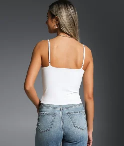 Tops | Buckle Black Cropped Shaping & Smoothing Tank Top White