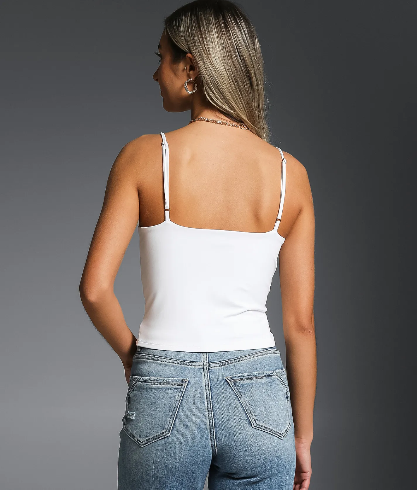 Tops | Buckle Black Cropped Shaping & Smoothing Tank Top White