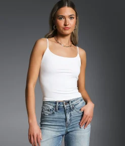 Tops | Buckle Black Cropped Shaping & Smoothing Tank Top White