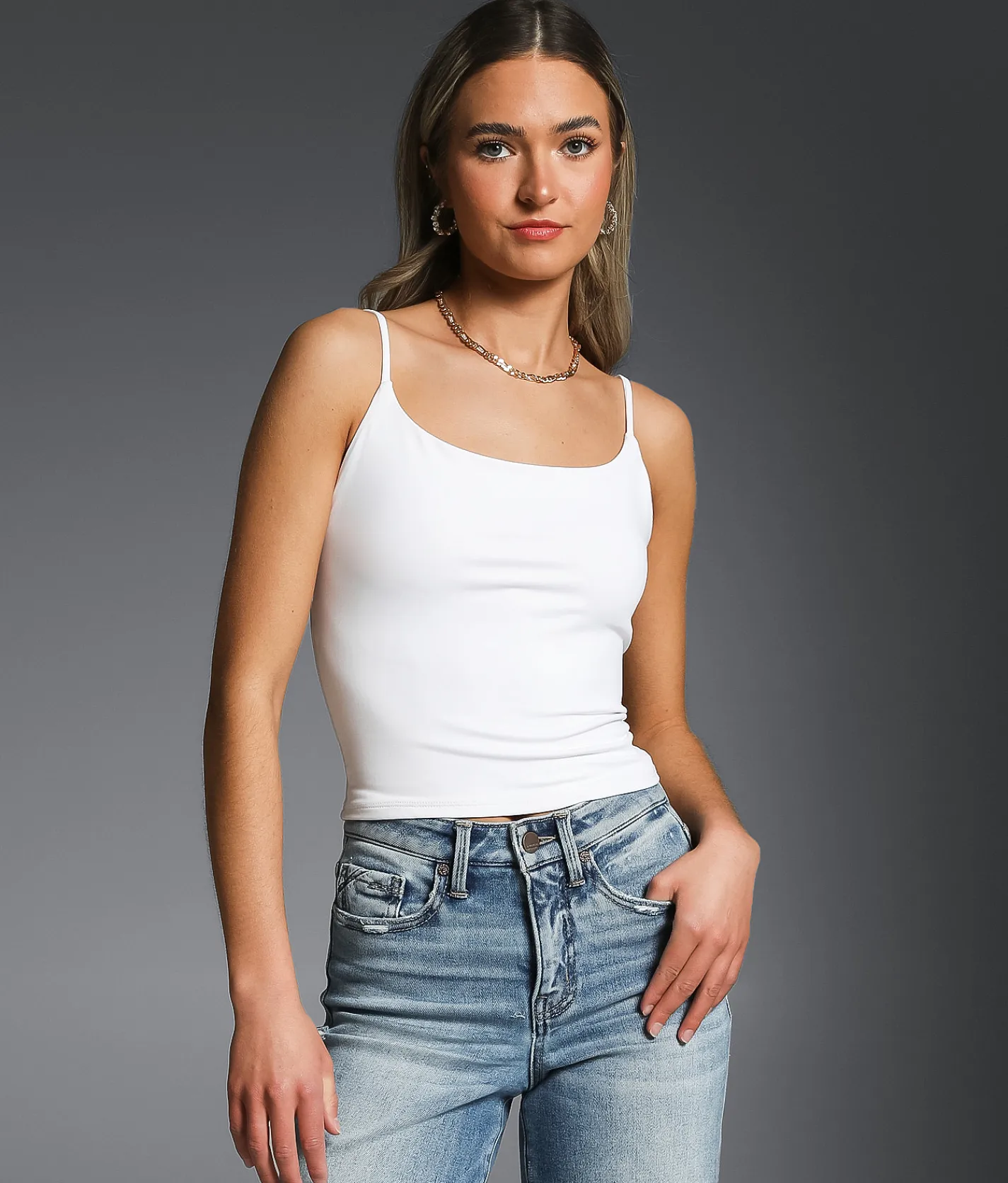 Tops | Buckle Black Cropped Shaping & Smoothing Tank Top White