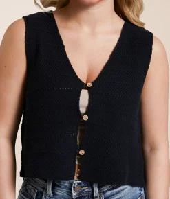 Tops | Double Zero Cropped Sweater Tank Top Alpaca