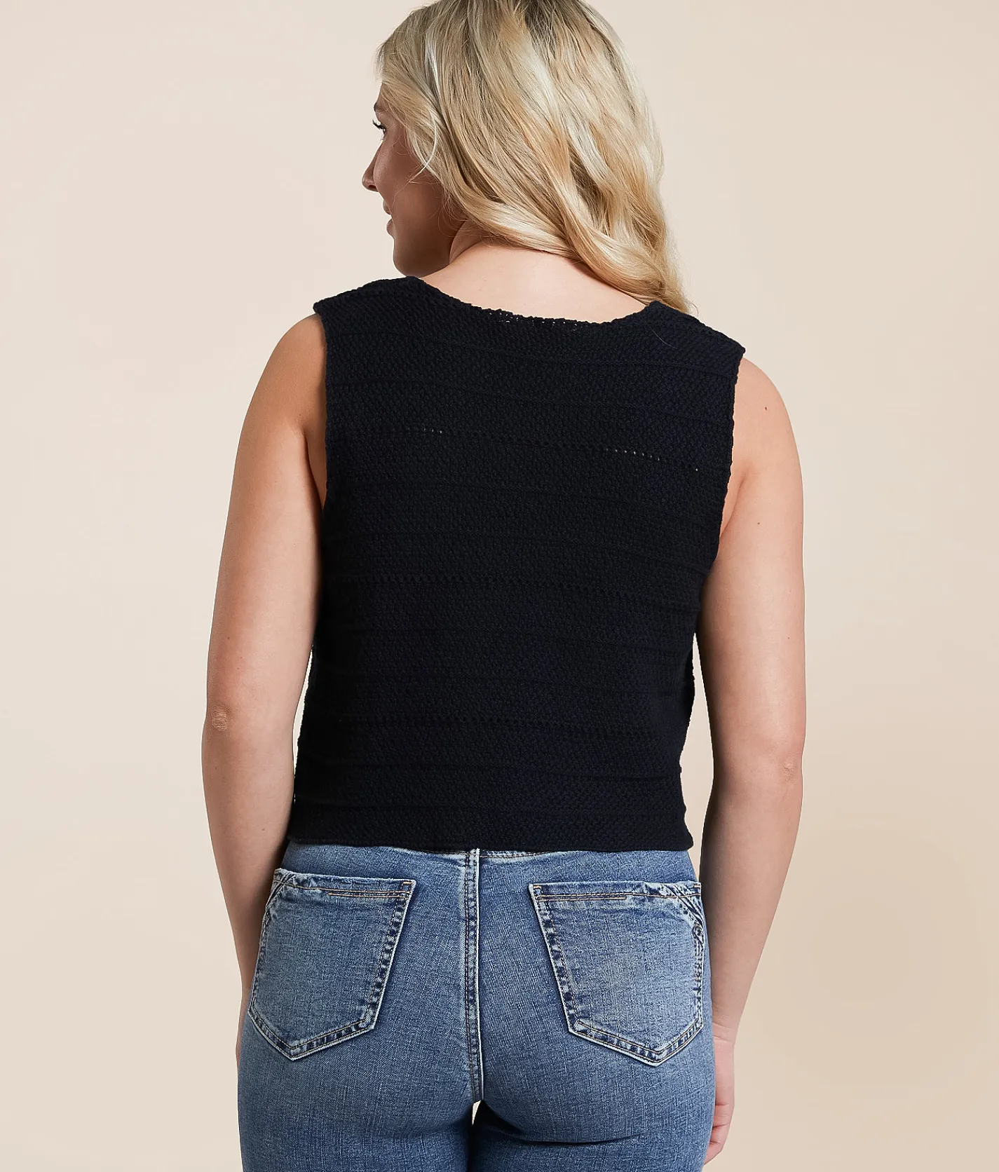 Tops | Double Zero Cropped Sweater Tank Top Alpaca