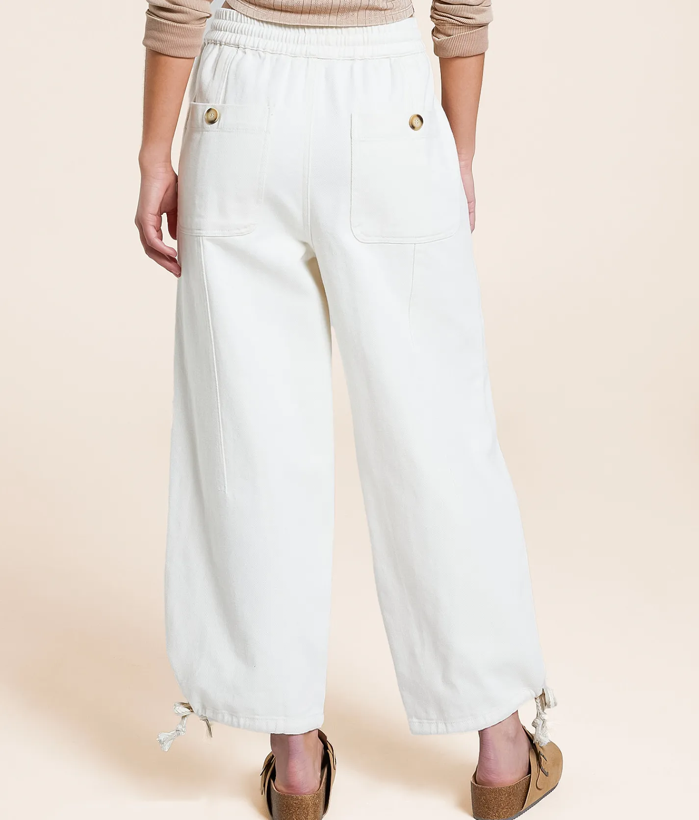 trend:notes Cropped Wide Leg Pant Cream Best