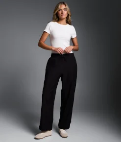 Buckle Black Cropped Wide Leg Pant Black Discount