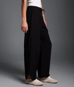 Buckle Black Cropped Wide Leg Pant Black Discount