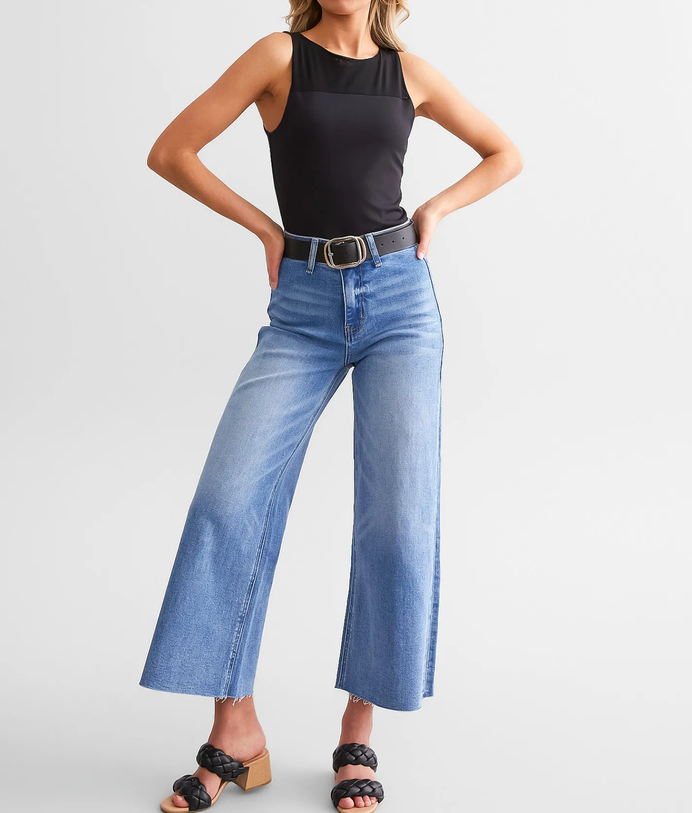 Flying Monkey Cropped Wide Leg Stretch Jean Bandits Clearance