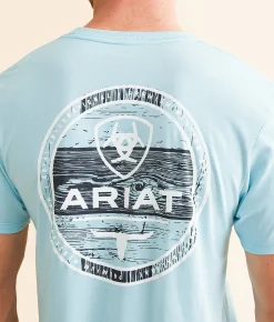 Graphic T-Shirts | Ariat Crossboards Circle T-Shirt Sky Blue Heather
