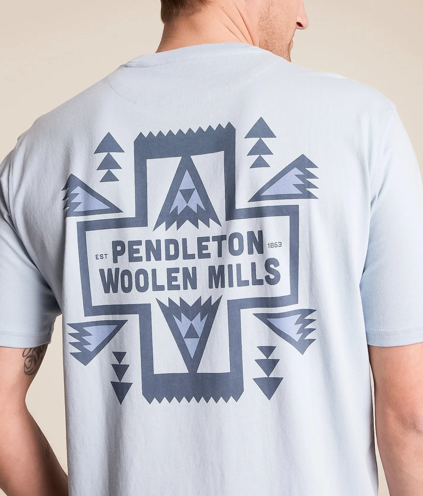 Pendleton Cross Deschutes T-Shirt Light Blue Blue Clearance