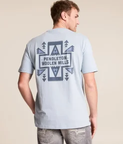 Pendleton Cross Deschutes T-Shirt Light Blue Blue Clearance