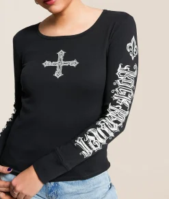 Tops | Rock Revival Cross T-Shirt Black