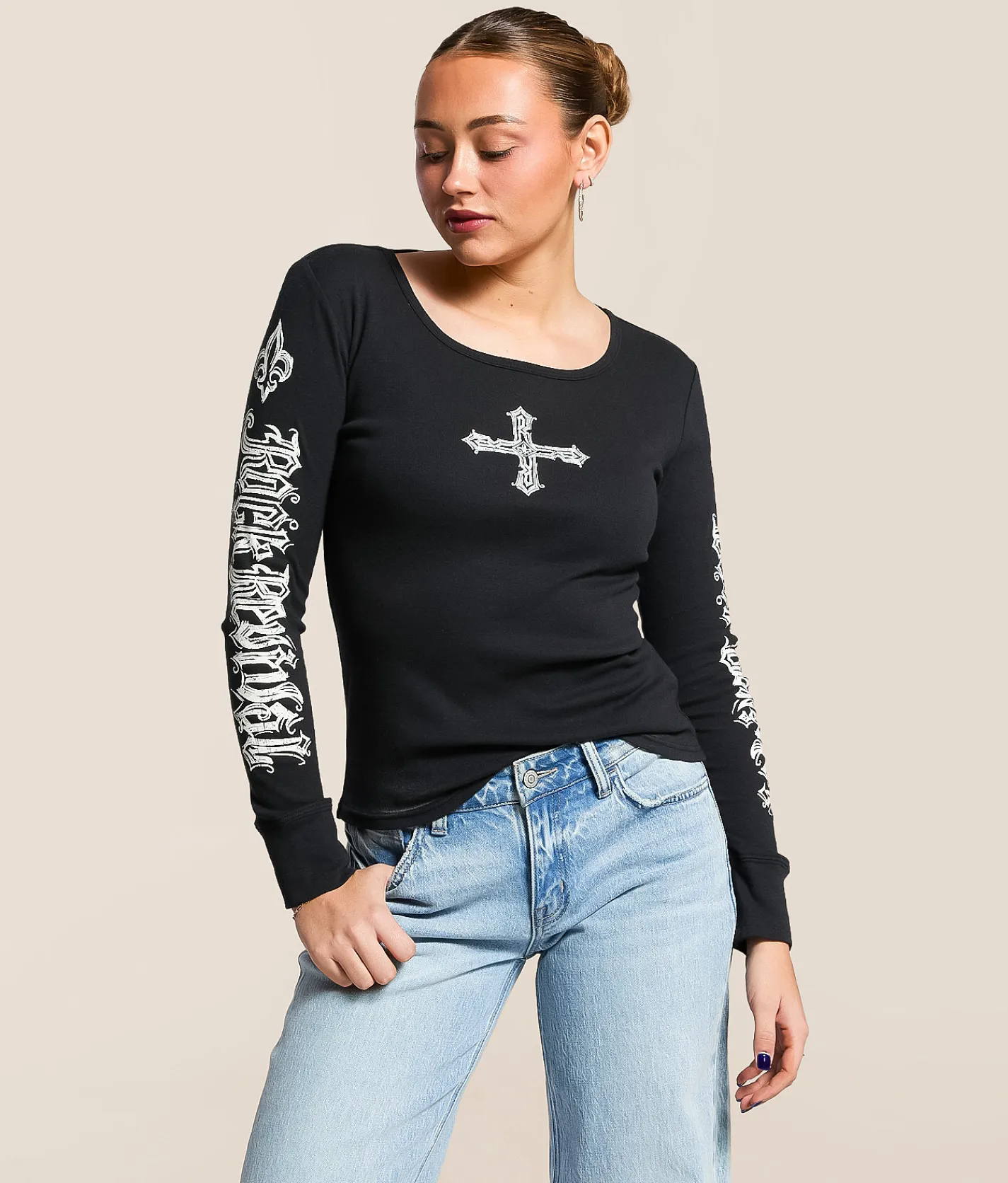 Tops | Rock Revival Cross T-Shirt Black