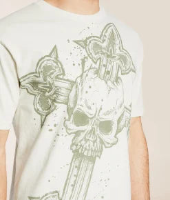 Graphic T-Shirts | Affliction Cross T-Shirt Vintage White