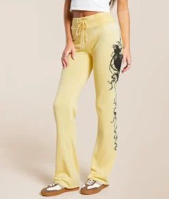 Bottoms | Affliction Crows Burnout Sweatpant Yellow