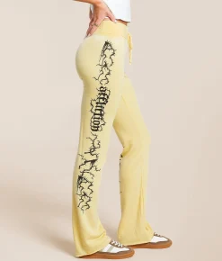Bottoms | Affliction Crows Burnout Sweatpant Yellow