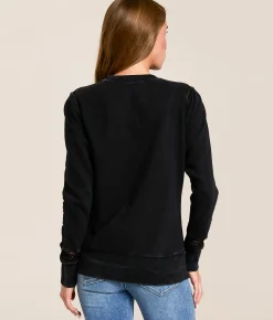 Affliction Crows Pullover Black Lava Wash New